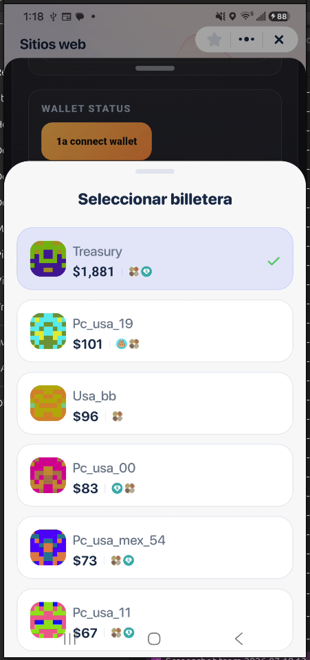 Selecting a wallet in Rabby